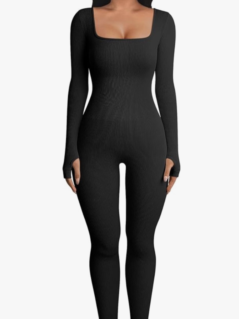Women Long Sleeve Ribbed Bodysuit